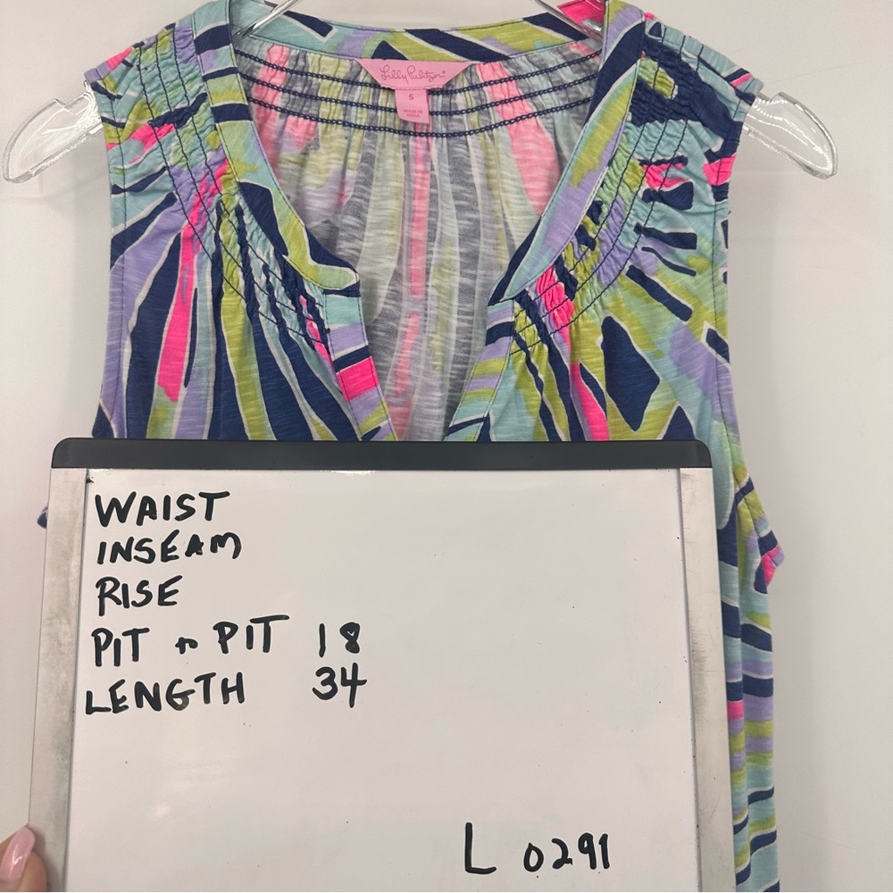 Lilly Pulitzer Sleeveless Cotton Essie Dress Indigo Sea Dreamin Small | L291 - Picture 6 of 6